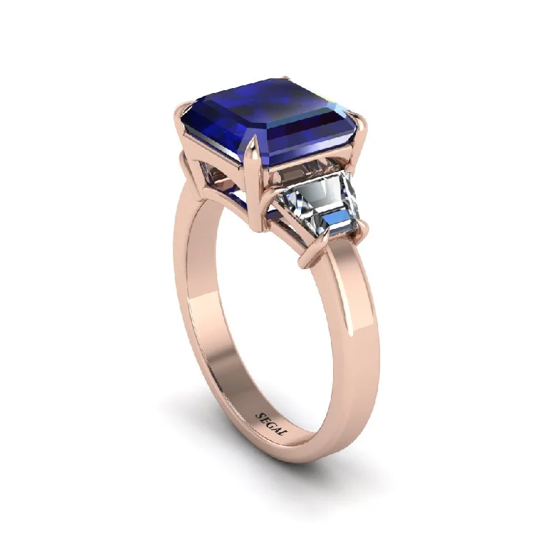 Classic Sapphire Rings For Engagement Day-Three Stone Sapphire Engagement Ring - Bethany No. 14