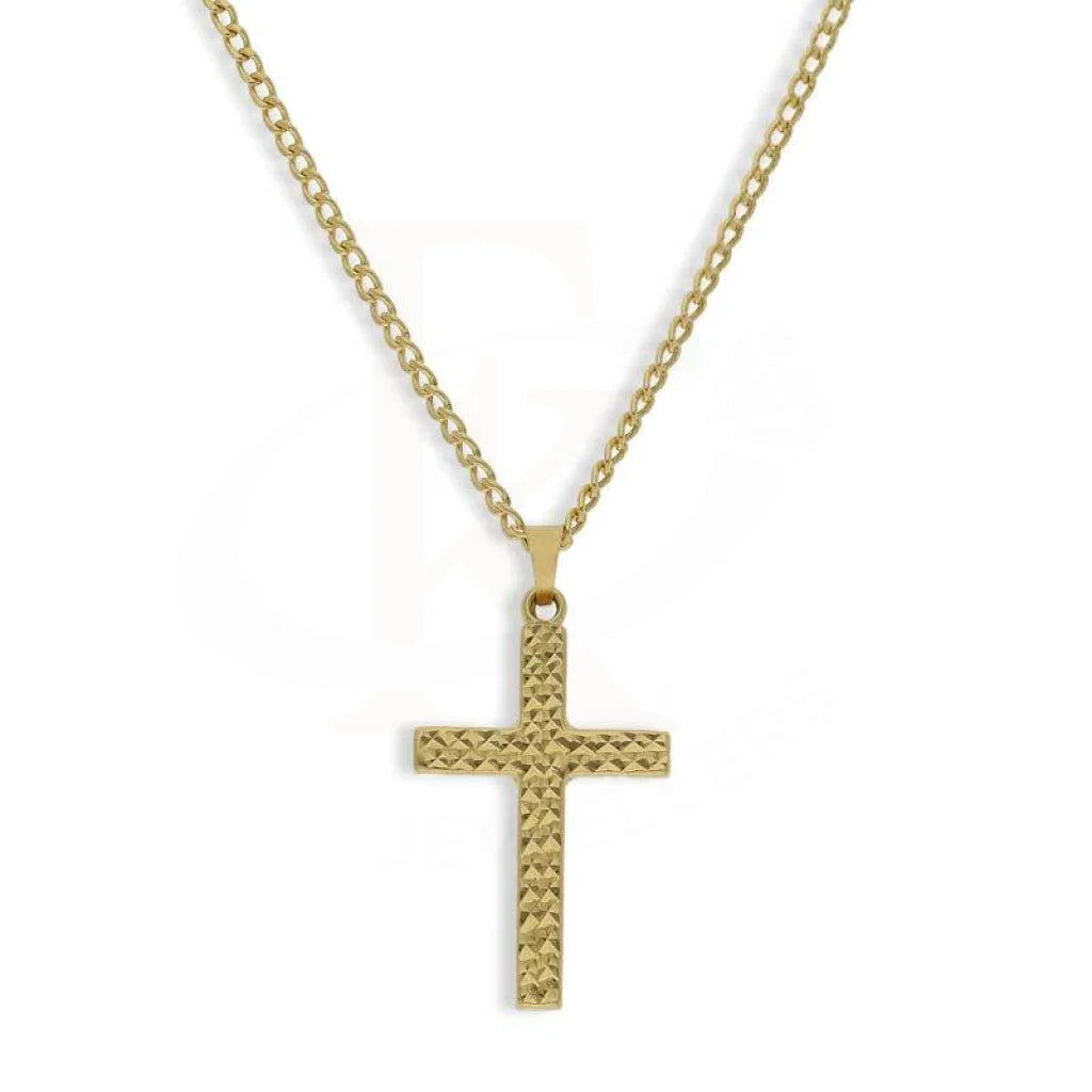 Simple Gold Necklace For Casual Wear-Gold Necklace (Chain With Cross Pendant) 18KT - FKJNKL18K3082