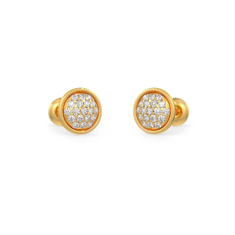 Luxury Diamond Earrings For Engagement-Stella Round Earrings