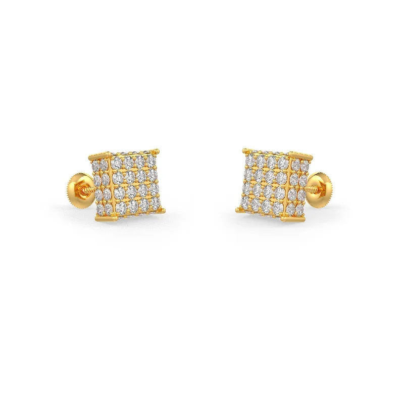 Colorful Earrings For Fashion Lovers-Diamond Square Pave Earrings