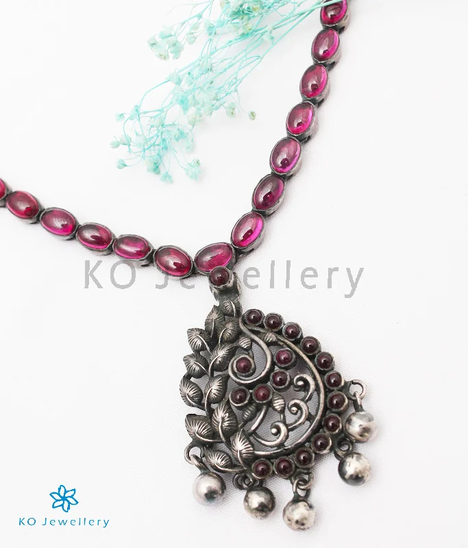 Trendy Long Pendant Necklace For Fashion-The Ojal Silver Kemp Necklace (Oxidised)