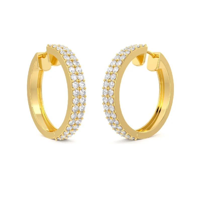 Trendy Earrings With Mixed Materials-Olivia Hoops Large