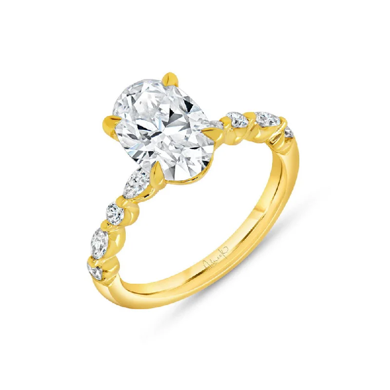 Sparkling Engagement Rings With Birthstones-Uneek Timeless Collection Straight Engagement Ring