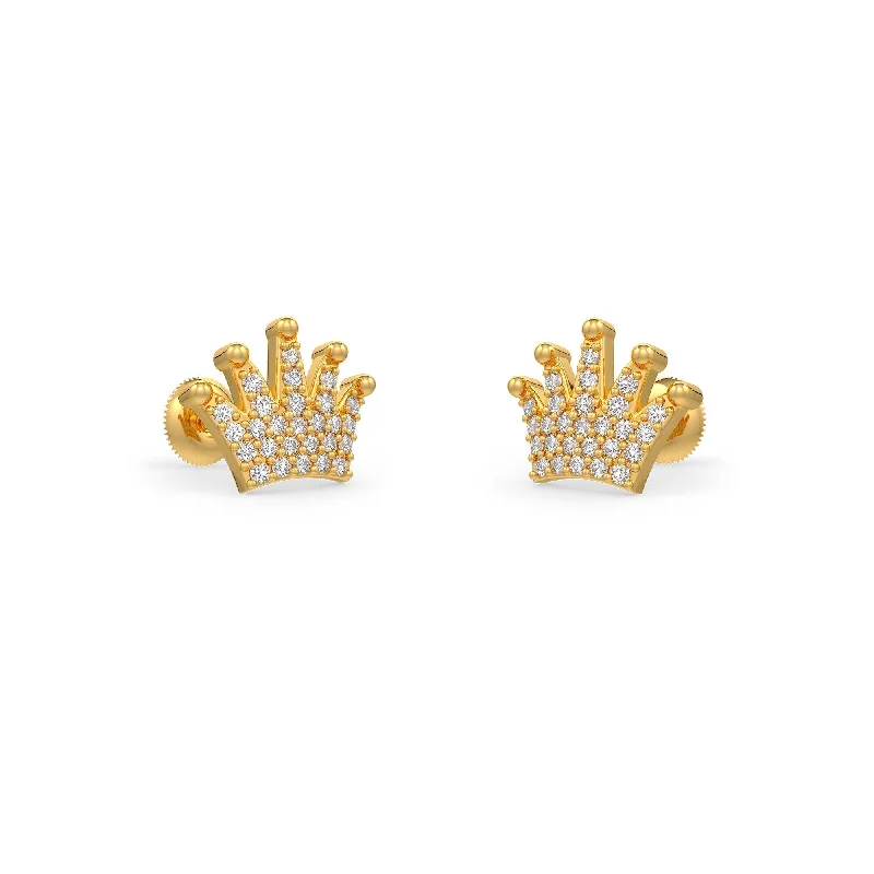 Large Statement Earrings For Bold Look-Regal Crown Earrings