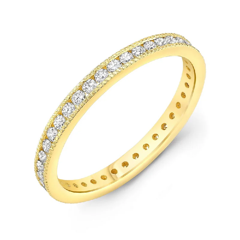 Elegant Wedding Rings For Minimalist Brides-Uneek Timeless Collection Eternity Diamond Wedding Ring