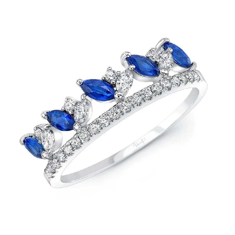 Custom Diamond Engagement Rings For Brides-Uneek Precious Collection Marquise Blue Sapphire Fashion Ring