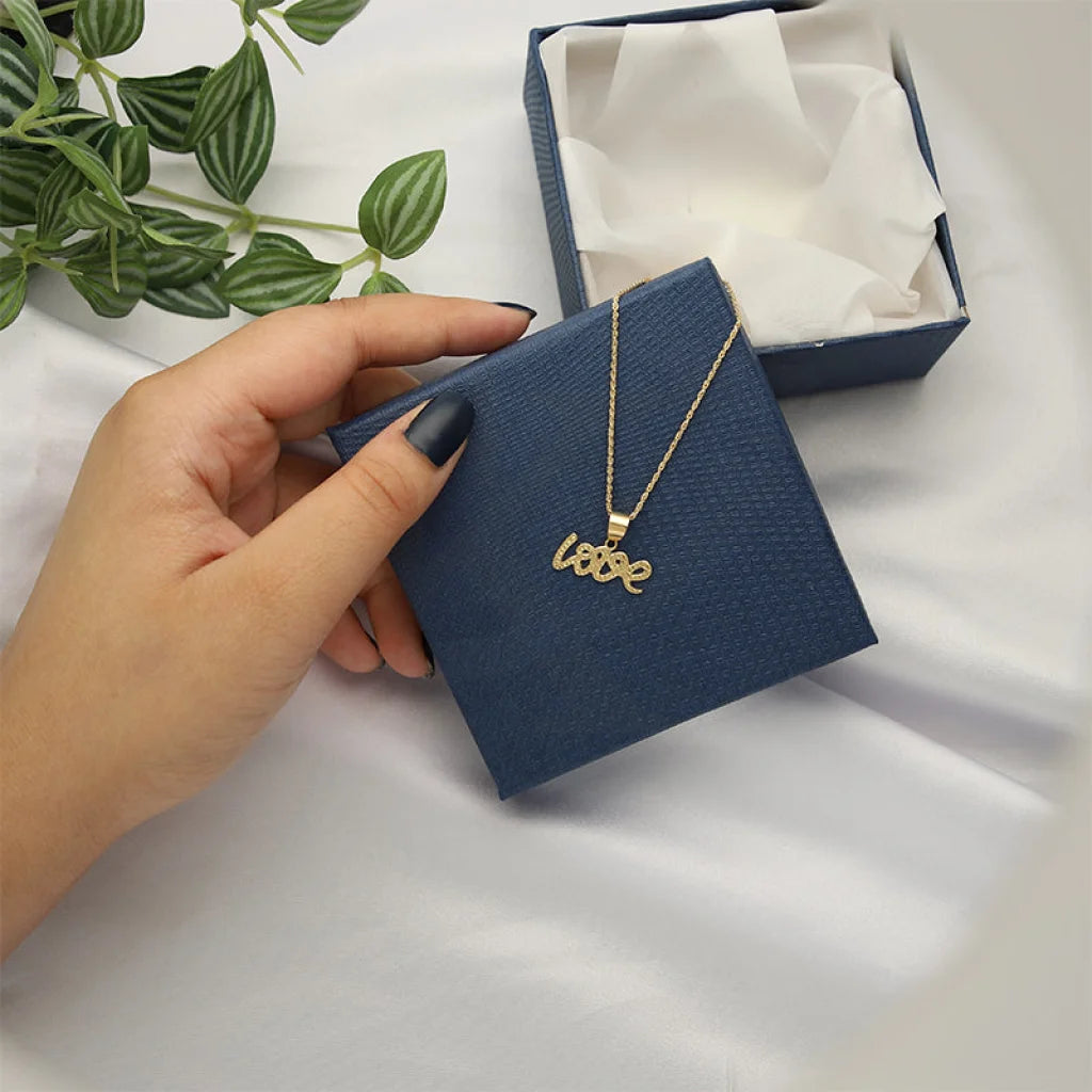 Trendy Long Pendant Necklace For Fashion-Gold Necklace (Chain With Love Pendant) 18KT - FKJNKL18K5229