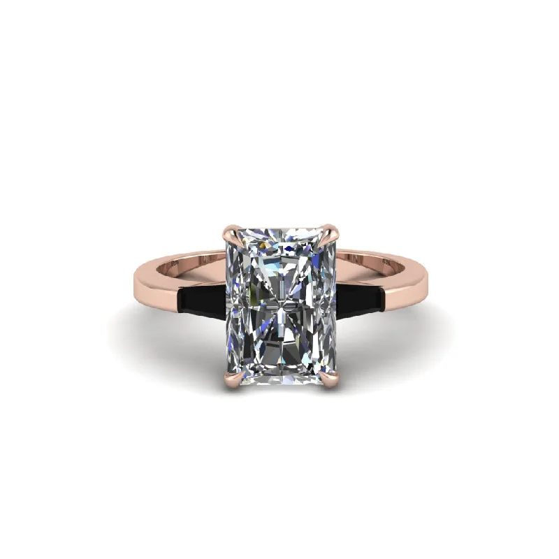 Classic Custom Wedding Rings For Special Celebrations-Three Stone Radiant Cut Diamond Engagement Ring - Hillary No. 32