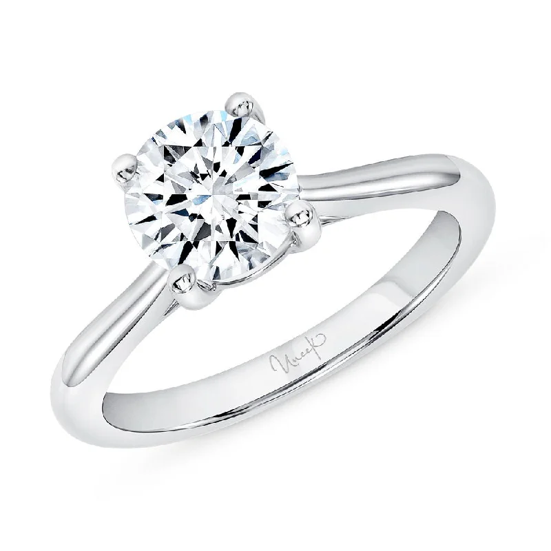 Luxury Custom Engagement Rings For Brides-Uneek Timeless Collection Solitaire Round Diamond Engagement Ring