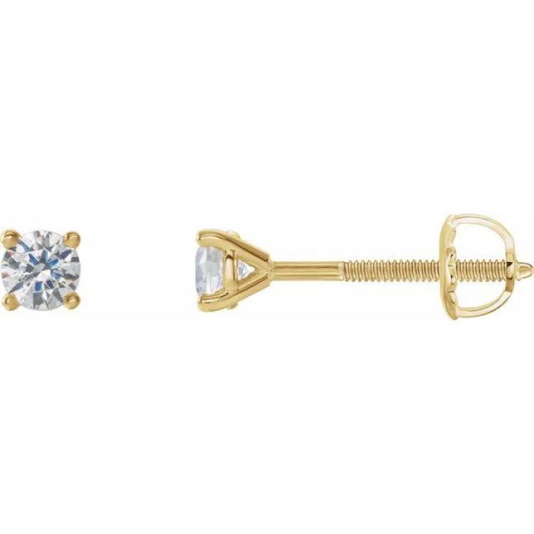 Simple Diamond Earrings For Daily Wear-14K Yellow 1/8 CTW Natural Diamond Cocktail-Style Earrings